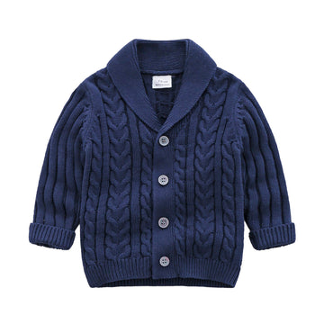 Feidoog Infant Baby Boys Cardigan Crochet Sweater V-Neck,Toddler Knit Button Up Knitted Pattern Pullover Sweatshirt,Blue,6-12M
