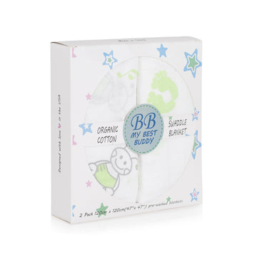 Muslin Swaddle Blanket set by My Best Buddy  Organic Muslin Cotton  pack of 2