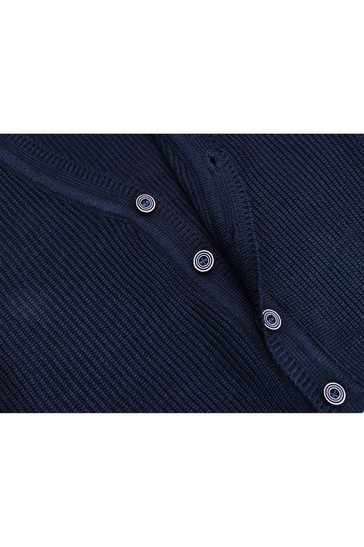 Lilax Baby Boys Basic Long Sleeve V-Neck Classic Knit Cardigan Sweater (Navy, 12-18 Months)