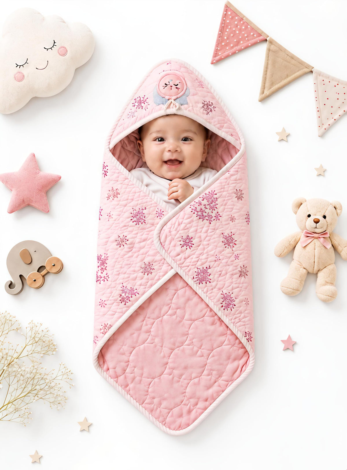 Newborn Baby Hooded Blanket