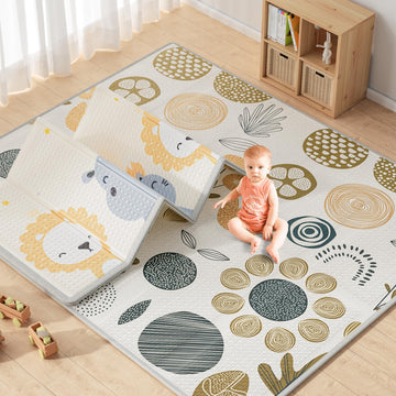 Mloong Baby Play Mat For Floor,59X71X0.4Inch Playmat For Baby With Carry Bag, Foldable Play Mat,Kids Foam Play Mat,Waterproof Ca