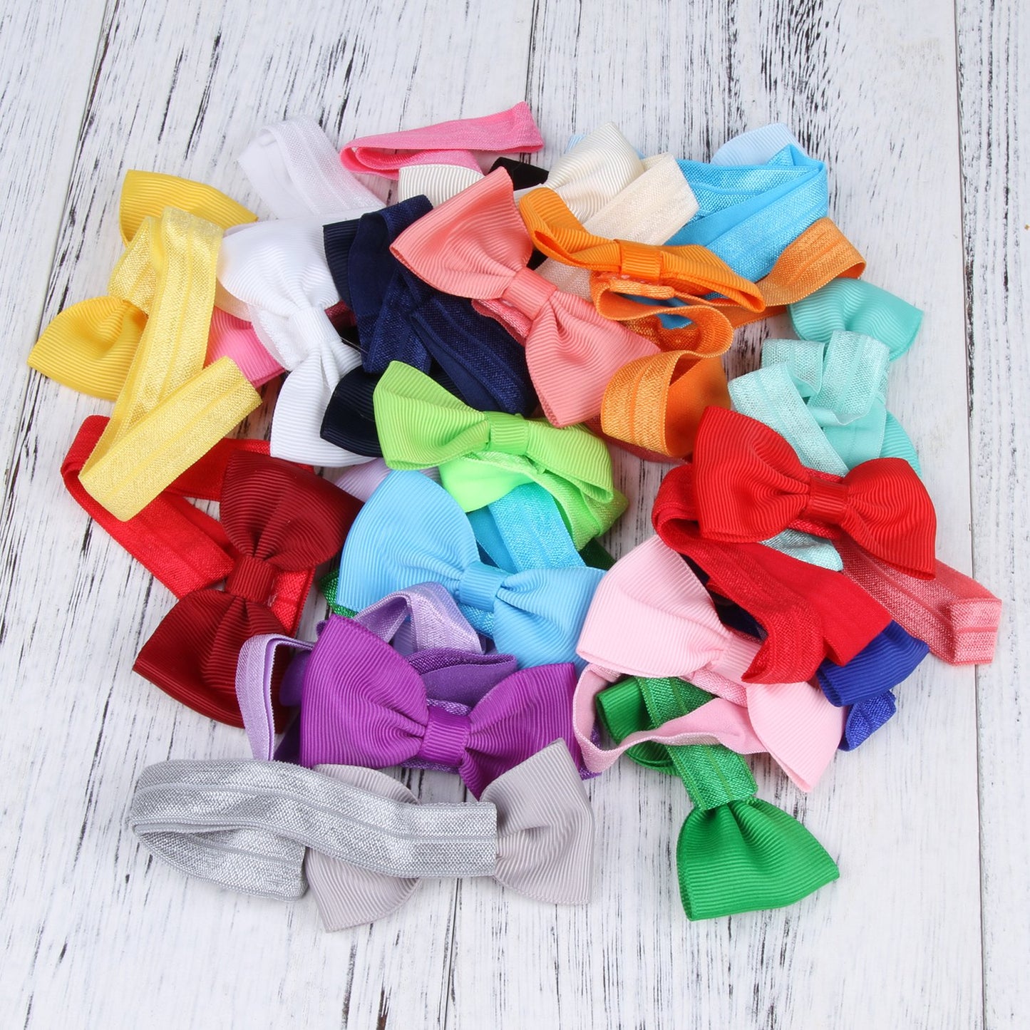 Icobuty 20 Pcs 2.75 Inch Baby Girls Head Bow Hair Band Headband Baby Girl Newborn Toddler (Classic)