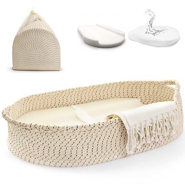 J&Joo Baby Changing Basket - Wipeable & Waterproof Pad Cover, Portable, Changing Table Topper, Changing Pad For Dresser, Cotton