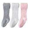 Epeius Baby Tights Baby Girls Non-Slip Ribbed Leggings Newborn Girls Seamless Cotton Stockings Pantyhose Footed Tights 3 Pairs P