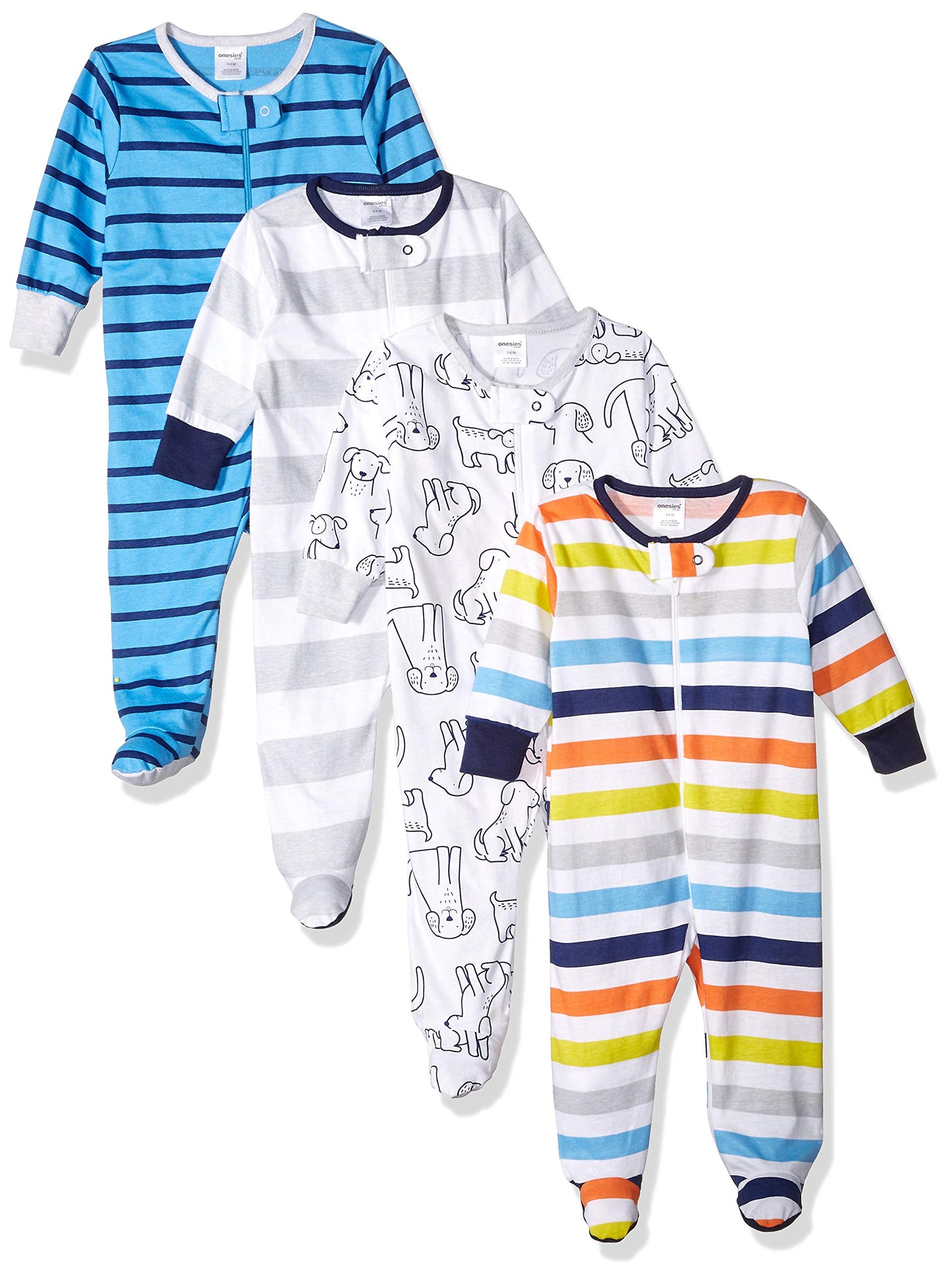 Onesies Brand Baby Boys 4-Pack 'N Play Footies And Toddler Sleepers, Dog, 3-6 Months Us