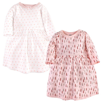 Hudson Baby Baby Girls Cotton Dresses Casual Dress, Winter Forest Long-Sleeve, 5T Us