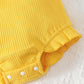 Fullfamous Infant Baby Girl Clothes Outfits Romper Spring Summer Clothing Onesie Bodysuit Jumpsuit Ropa De Bebe Nia Yellow 0-3 M