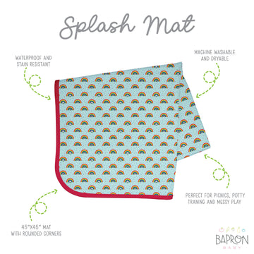 Bapronbaby Eric Carle Rainbow Caterpillar Splash Mat - Waterproof Catch-All For Under High Chairs, Floors, Tables, Playtime Or A