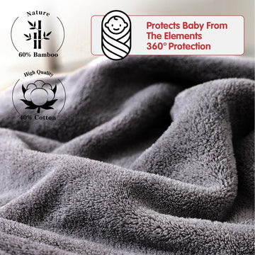 Befacl 2 Pack Baby Towels With Hood And 5 Baby Washcloths, For Newborn Unisex, 31.5X31.5 In Ultra Absorbent Soft Hooded Bath Tow