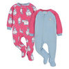 Gerber Baby Girls Toddler Loose Fit Flame Resistant Fleece Footed Pajamas 2-Pack Tigers Pink 4T