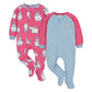 Gerber Baby Girls Toddler Loose Fit Flame Resistant Fleece Footed Pajamas 2-Pack Tigers Pink 0-3 Months
