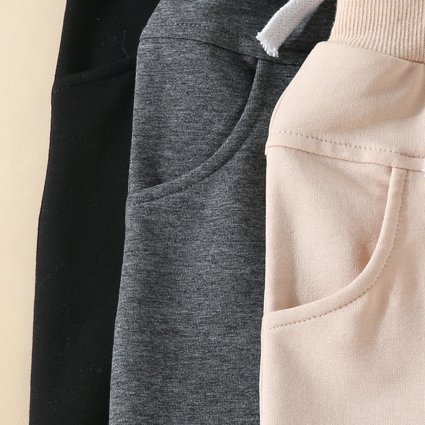 Yoawdats Baby Boys' 3-Pack Pull-On Jogger Pants Knit Pants Classic Fit Elastic Waist Kids Toddler Pants Multipacks Long Pants, 0