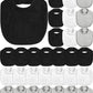 JaGely 30 Pcs Baby Drool Bibs for Boys Girls Multicolor Cotton Waterproof Feeder Newborn Teething and Drooling (White,Light Gray