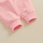 Socutebabe Baby Girl Valentines Day Outfit Bow Letter Long Sleeve Crewneck Sweatshirts Pants Fall Winter Clothes Set (Love-E-Pin