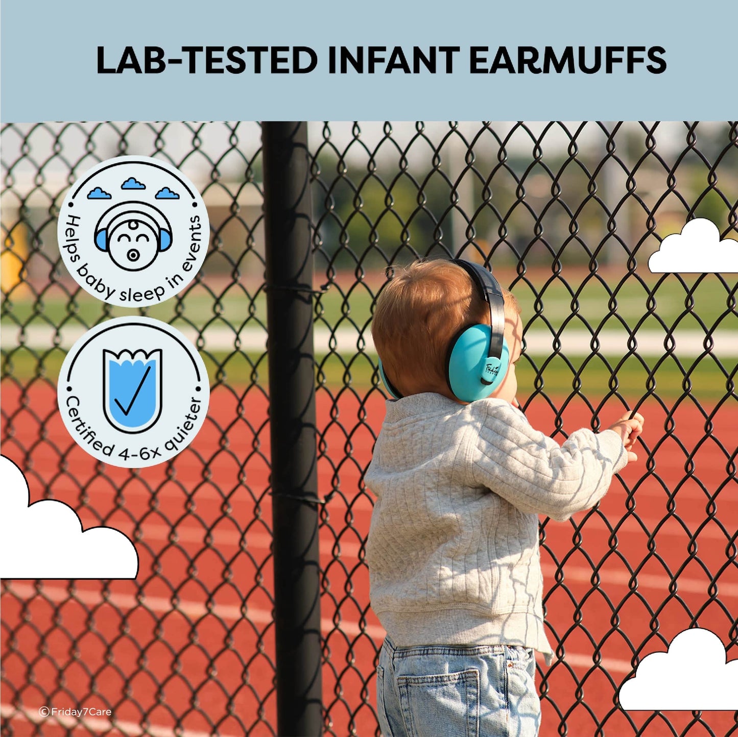 Friday 7Care Baby Headphones - Baby Ear Protection, Noise Cancelling Headphones With Adjustable Headband For Ages 0-36 Months, B