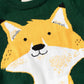 Huaer& Baby Boys Girls Knit Sweater Round Neck Long Sleeve Unisex Cotton Cartoon Animal Pullover Sweatshirt(5T Green Fox)