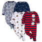 Gerber Baby Boy'S 4 Pack Sleep 'N Play Footie, Sports Blue, Newborn