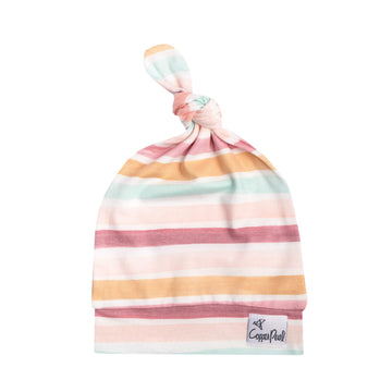 Baby Beanie Hat Top Knot Stretchy Soft'Belle' By Copper Pearl