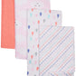Luvable Friends Unisex Baby Cotton Flannel Burp Cloths, Girl Clouds, One Size