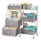 DTK Baby Diaper Caddy Organizer, 3 Tier Rolling Diaper Cart with Dividers and Drawers, Mobile Utility Baby Storage Cart with Whe