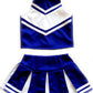 Total 2550 Little Girls' Cheerleader Cheerleading Outfit Uniform Costume Cosplay Blue/White (L / 8-10)
