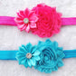 QandSweet Baby Girl Headbands with Polygonal Flower Inlay Rhinestone for Photography (16 Pack)