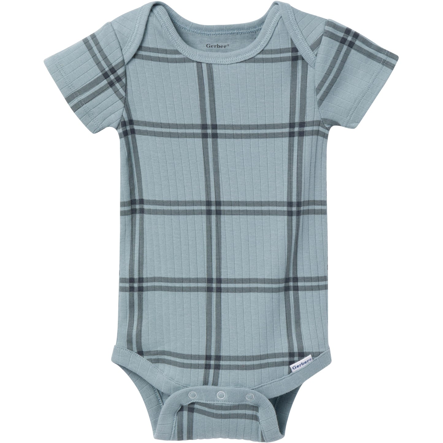 Gerber Unisex Baby Multi-Pack Onesies Bodysuits (Short And Long Sleeve), Blue Plaid, 6-9 Months