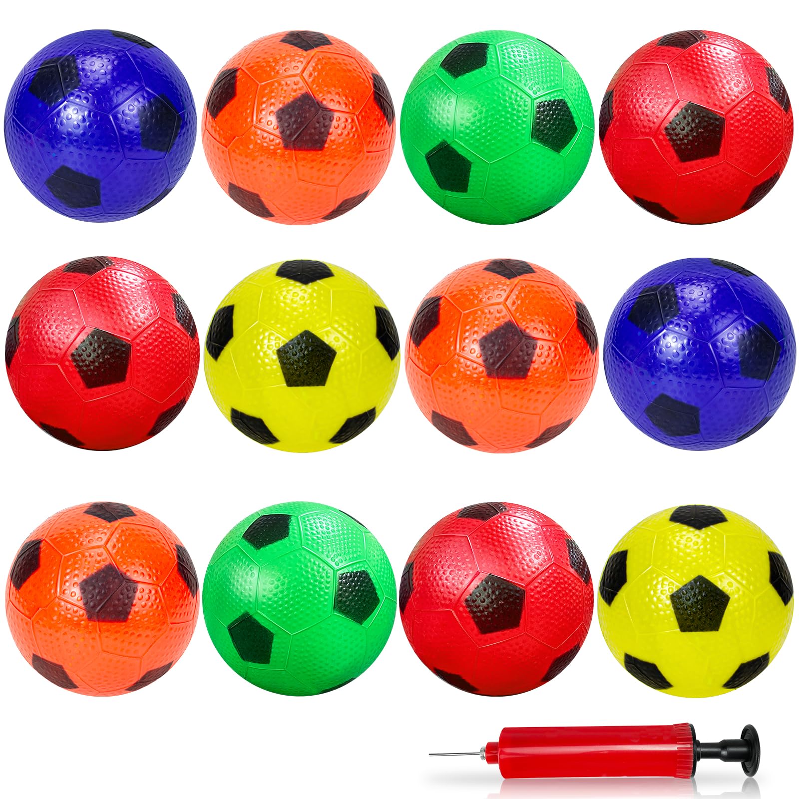 Ynanimery 12 Pack Mini Soccer Balls for Kids, 4 Inflatable Mini Soccer Balls for Indoor Outdoor Games, Small Soccer Balls for 