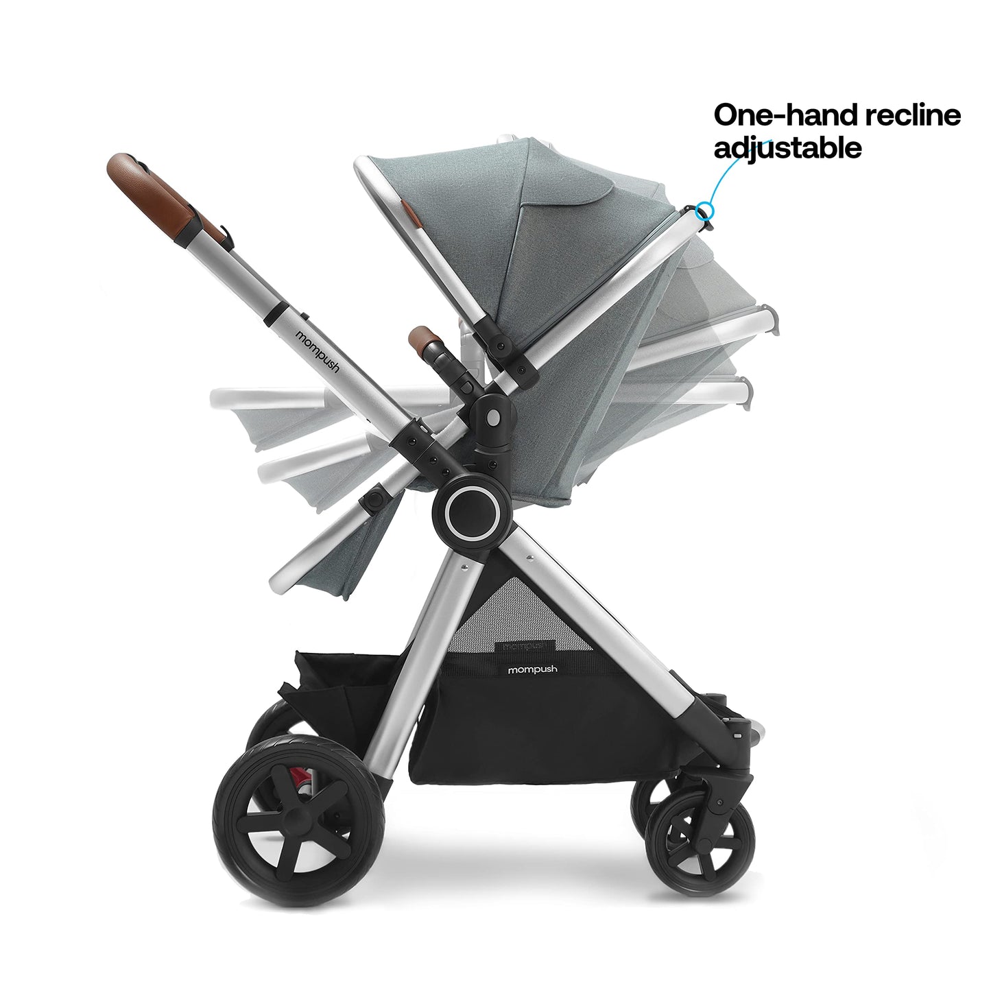 Mompush Ultimate2 Baby Stroller for Toddler with Removable Bassinet & Reversible Seat, Smooth Glide Bassinet Stroller, Full-Size