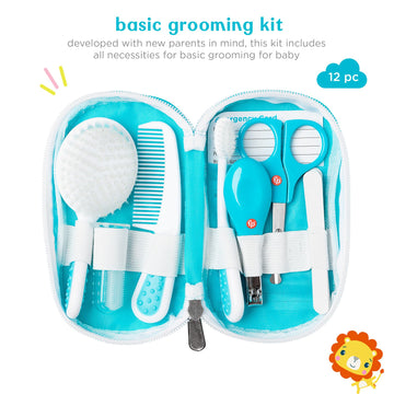 Smart Care Fisher-Price 12-Piece Baby Grooming Kit, Newborn Essentials, Baby Gift Set, Includes Baby Nail Kit, Baby Oral Care, B