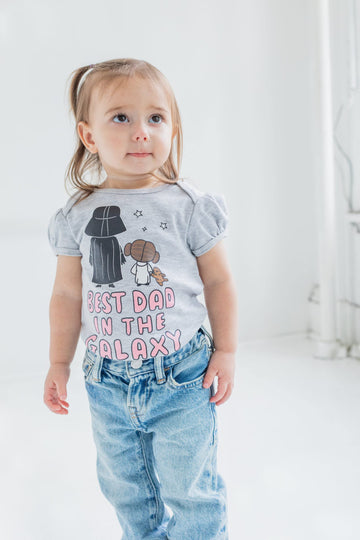 Star Wars Newborn Baby Girls Short Sleeve Baby Bodysuit Gray 3-6 Months