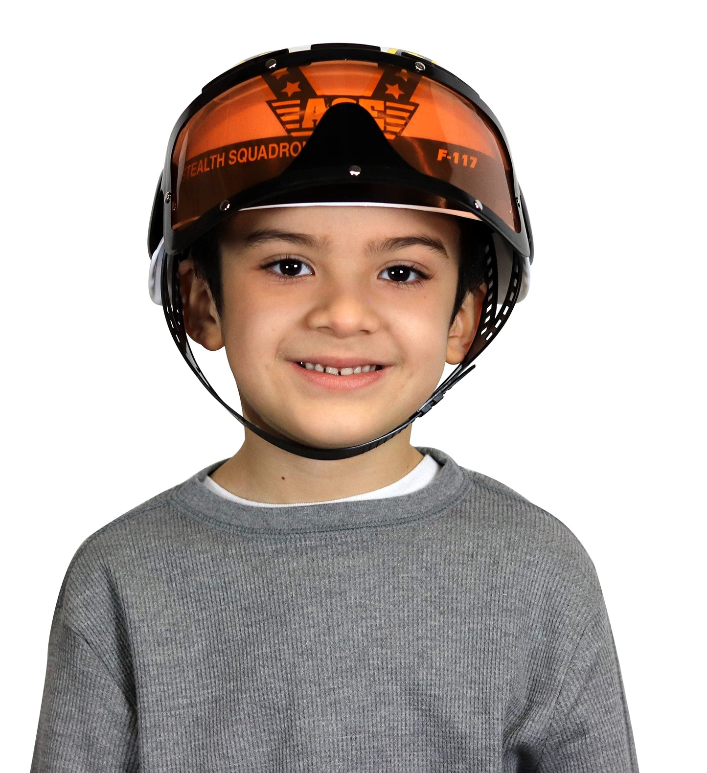 Aeromax Jr. Armed Forces Pilot Helmet With Tinted, Movable Visor White, Fits Ages 3-12