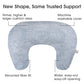 Boppy Nursing Pillow, Blue Speckled Current, Larger, Firmer, More Supportive Pillow For Breastfeeding And Bottle Feeding, Firmer