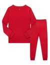 Family Feeling Big Girls Boys Christmas Long Sleeve Pajamas Sets Cotton Holiday Pyjamas Kids Solid Pjs Red Size 12