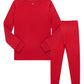 Family Feeling Little Girls Boys Christmas Long Sleeve Pajamas Sets Cotton Holiday Pyjamas Toddler Kids Solid Pjs Red Size 3T