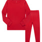 Family Feeling Little Girls Boys Christmas Long Sleeve Pajamas Sets Cotton Holiday Pyjamas Toddler Kids Solid Pjs Red Size 4T