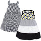 Hudson Baby Baby-Girls Cotton Dresses, Black Daisy, 6-9 Months