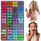 112 Pcs Baby Hair Clips - 28 Color Mini Flower and Butterfly Clips for Girls, Toddlers - Small Claw Clips With Organizer Box - C