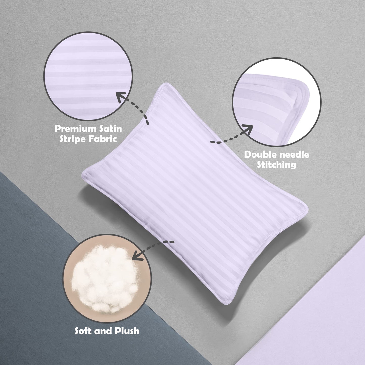 Utopia Bedding Toddler Pillow (Lavender, 2 Pack), 13X18 Pillows For Sleeping, Soft And Breathable Cotton Blend Shell, Small Kids