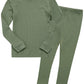 Vaenait Baby Kids Girls Long Sleeve Modal Sleepwear Pajamas 2pcs Set Rib Knit Khaki XS