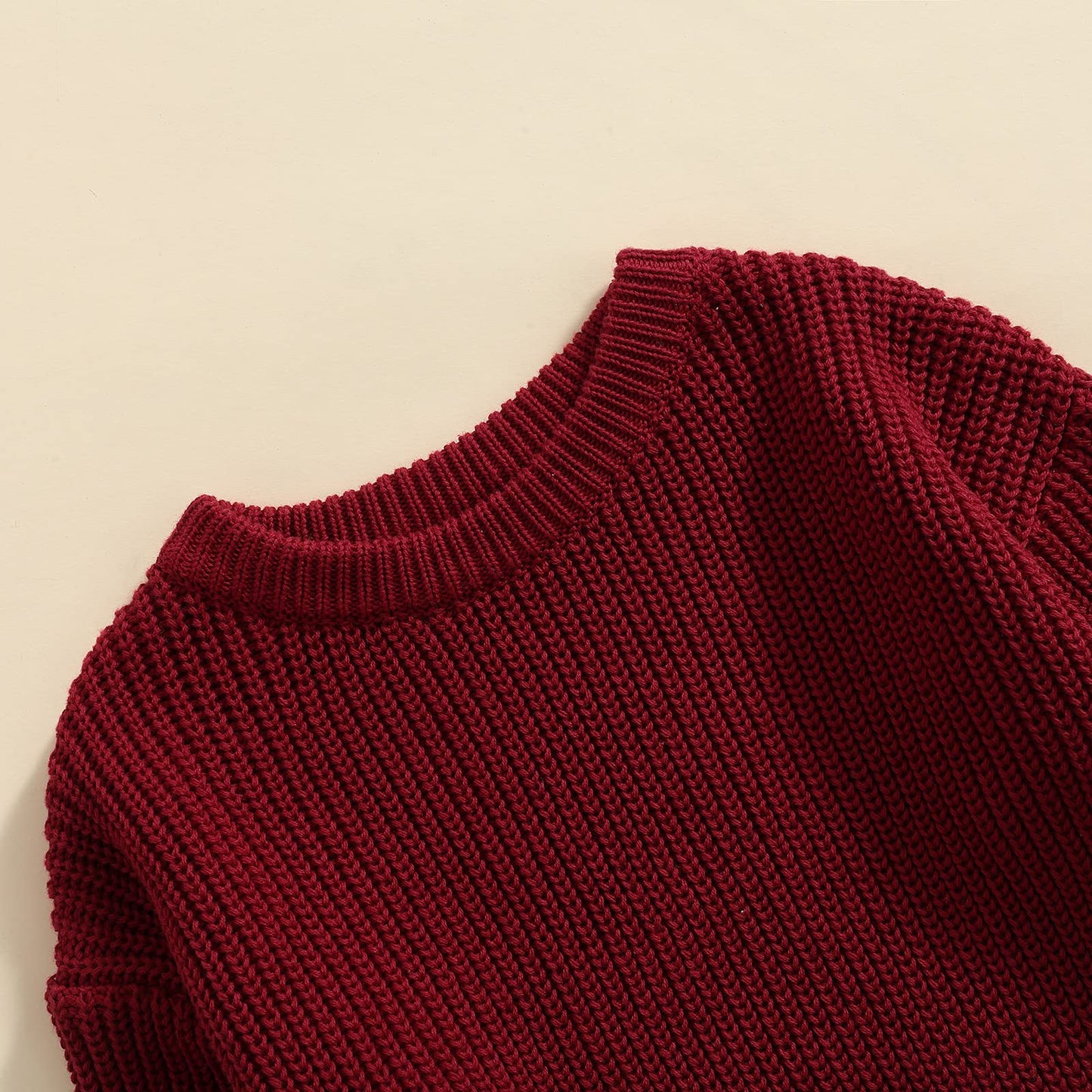 Infant Toddler Baby Girl Boy Knit Sweater Pullover Sweatshirt Warm Long Sleeve Shirt Tops Knitted Fall Winter Clothes (Red, 4-5T