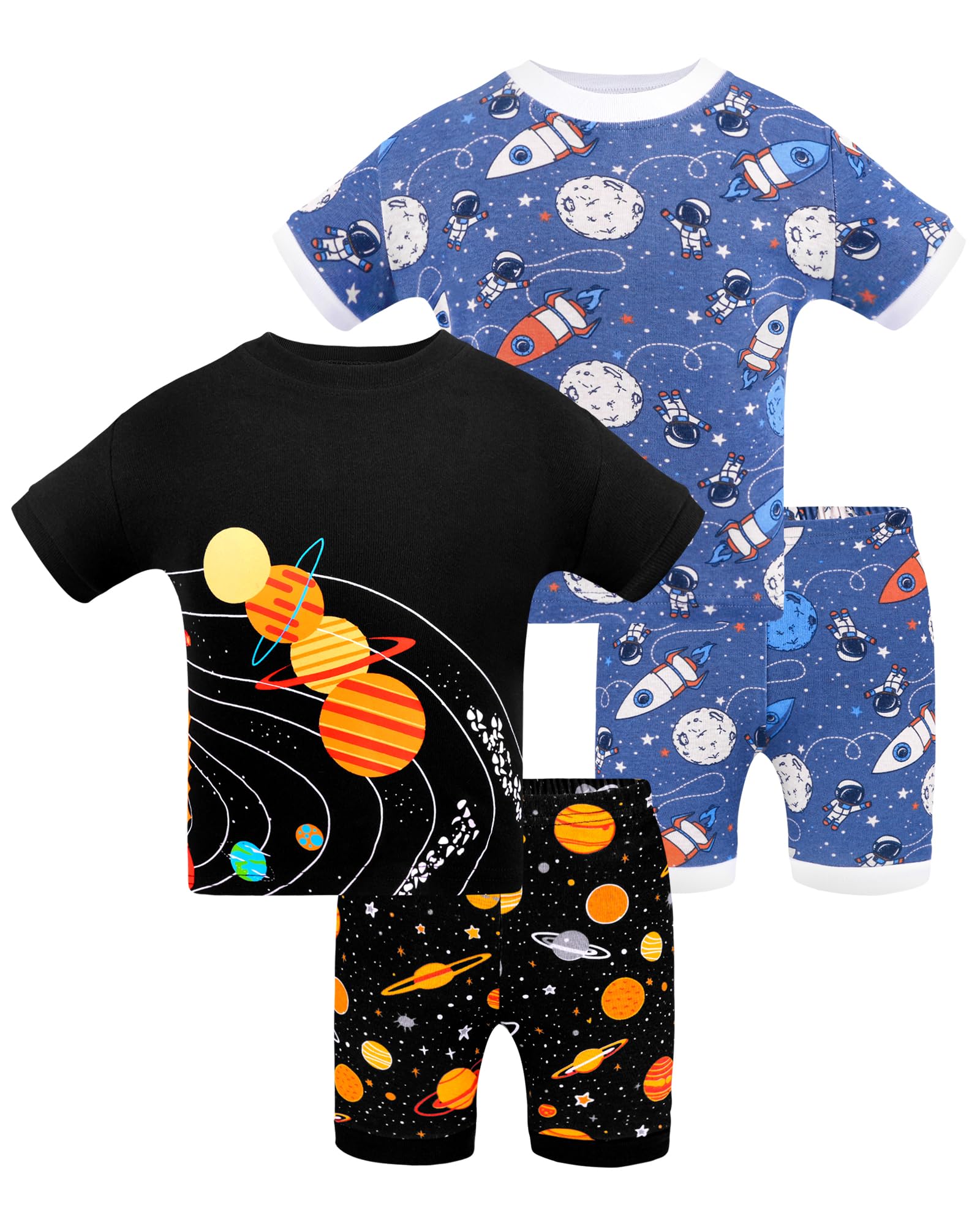 Daughter Queen Boys Pajamas 18-24 Months Summer Pjs Space Pj Sets Baby Toddler Cotton Short Sleeve Jammies Solar System Sleepwea