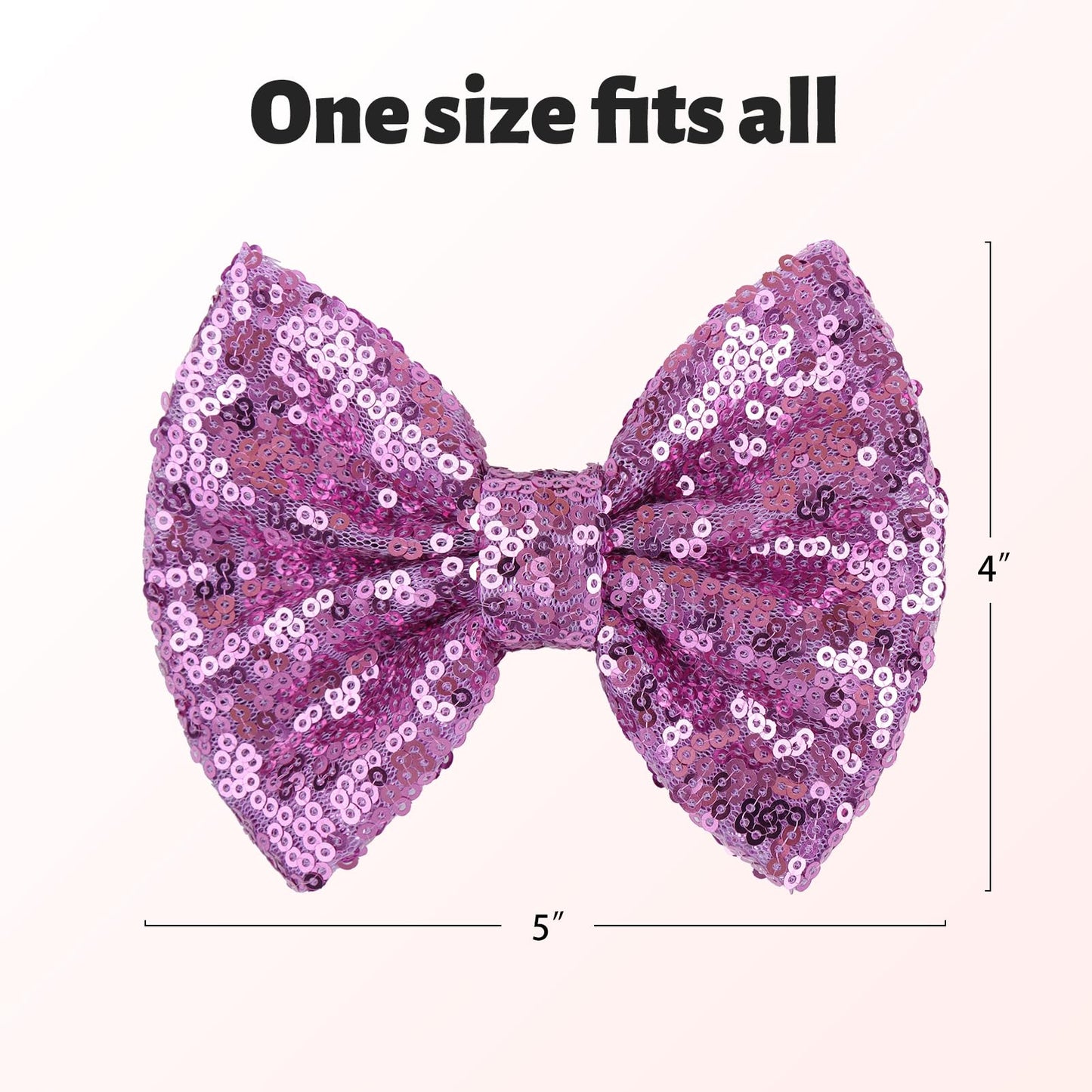 Lanmerry Hair Clip For Girls, 5 Inches Sequins Large Bow With Alligator Clip, Hair Accessories For Women Teens Babies Toddlers P