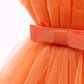 Flower Baby Girl Lace Dress Toddler Tulle Sleeveless Bow Princess Party Wedding Pageant Bridesmaid (Orange042.4-5 T)
