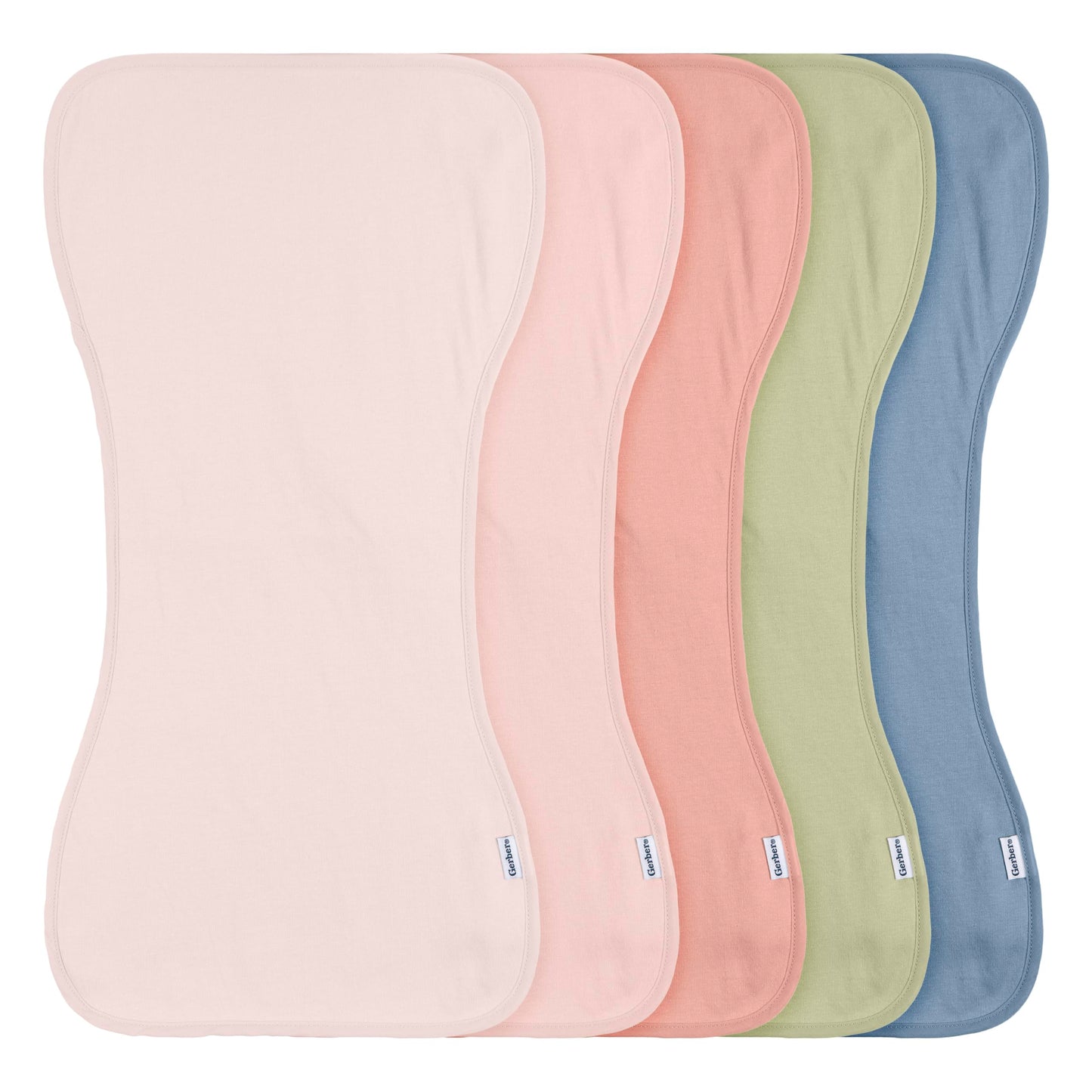 Gerber Baby Unisex Burp Cloths 5-Pack, Pink Blue, Size 10.5' X 21'