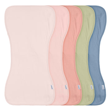 Gerber Baby Unisex Burp Cloths 5-Pack, Pink Blue, Size 10.5' X 21'