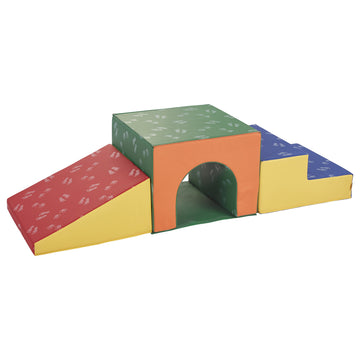 Ecr4Kids Softzone Single Tunnel Climber, Toddler Playset, Assorted, 3-Piece