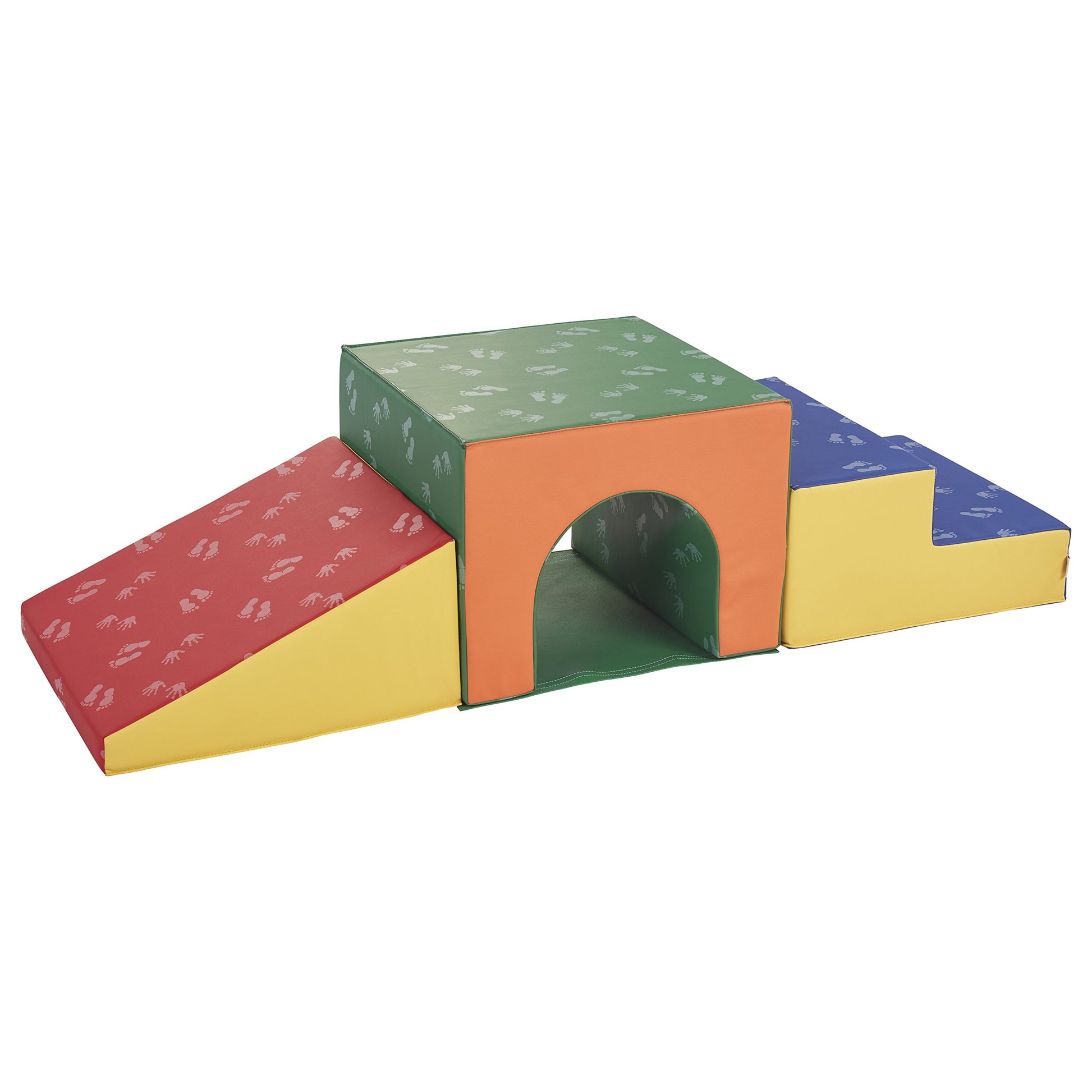 Ecr4Kids Softzone Single Tunnel Climber, Toddler Playset, Earthtone, 3-Piece