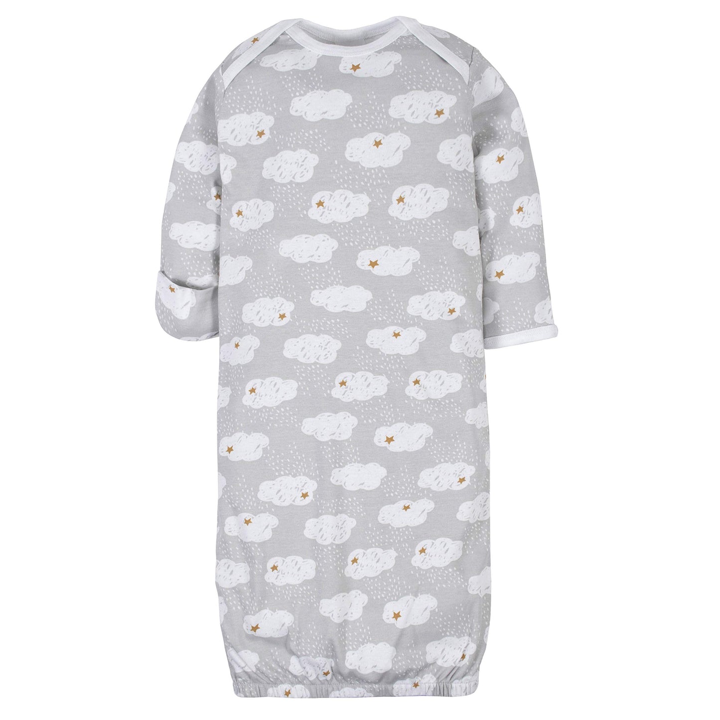 Gerber Unisex Baby Boy And Girls 4-Pack Sleeper Gown Sheep Grey Preemie