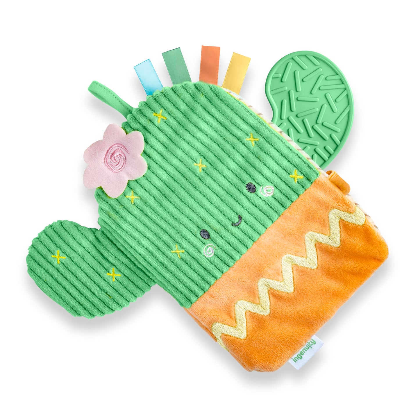 Ingenuity Calm Springs Soft Teething Activity Book - Multi-Texture Crinkle, Teether, Number Learning, Mirror, Unisex, for Ages 0